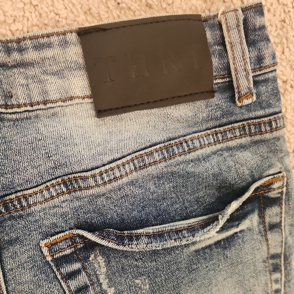 THRT Denim - Blue Skinny Jeans with Distressed Details - 30" Waist - Picture 10 of 13